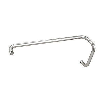 CRL Polished Chrome 8" Pull Handle and 24" Towel Bar BM Series Combination Without Metal Washers