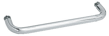 A polished chrome 18-inch BM Series single-sided towel bar designed for glass mounting.