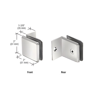 CRL Polished Nickel Fixed Panel Beveled Clamp With Small Leg