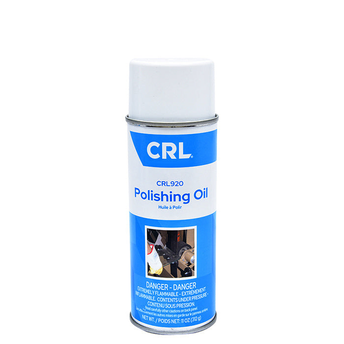 A single 11 oz. aerosol can of CRL Polishing Oil stands upright against a white background.