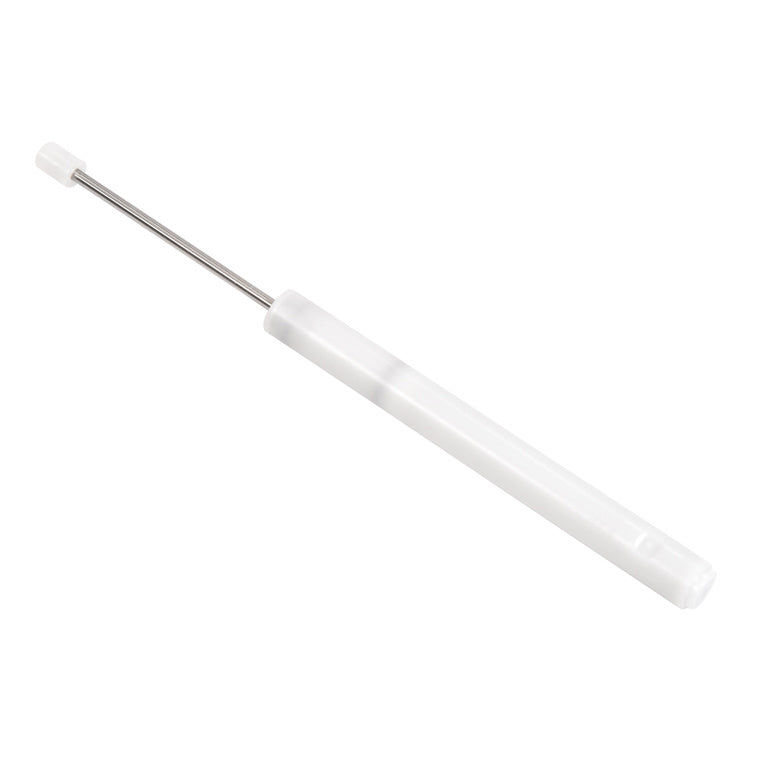 A replacement clamp plunger featuring a white plastic housing and a thin metal rod with a small white tip.