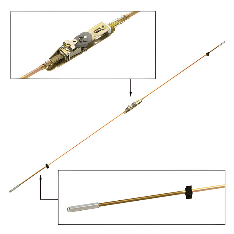 A non-handed rod and case assembly for a Jackson 1285 concealed vertical rod panic exit device shown with detailed close-up views of the mechanism.