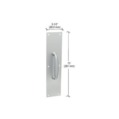 CRL Satin Aluminum 3-1/2" x 15" Pull Plate