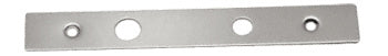 A rectangular satin aluminum cover plate for a center hung walking beam top pivot featuring four pre-drilled holes.