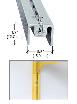 A close-up view of the 36" aluminum wall standard profile with dimensions and a secondary view showing the channel mounted on a wall.