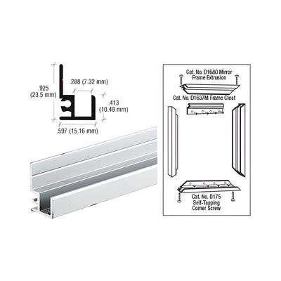 CRL Satin Anodized "Make It Yourself" Mirror Frame Extrusion