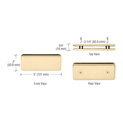 CRL Satin Brass Beveled 180º Glass-to-Glass Clamp