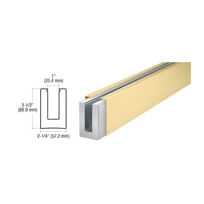 CRL Satin Brass Custom B5L Series Low Profile Square Base Shoe Undrilled for 1/2" to 5/8" Glass
