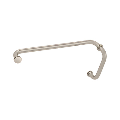 CRL Satin Nickel 8" Pull Handle and 18" Towel Bar BM Series Combination With Metal Washers