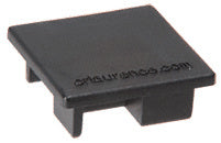 A black plastic flat top cap for 1-5/16 inch square Sculptured style posts with a snap-in design.