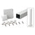 CRL Silver Metallic 100 Series 36" Surface Mount Post Kit