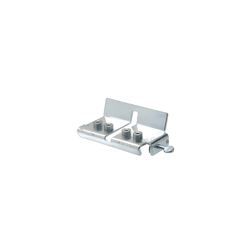 A steel CRL single drill jig for horizontal tubing featuring a metal guide plate and tightening screw.