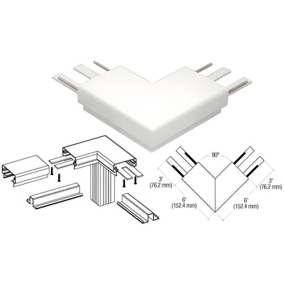 CRL Sky White 200 Series Top Cap 90º Corner