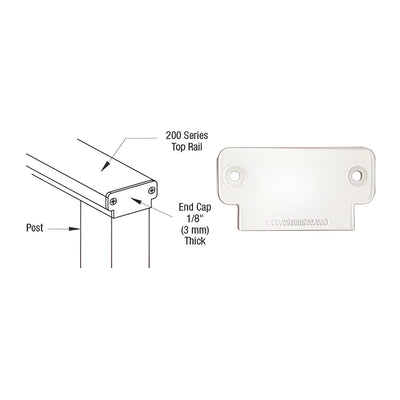 CRL Sky White 200 Series Decorative End Cap
