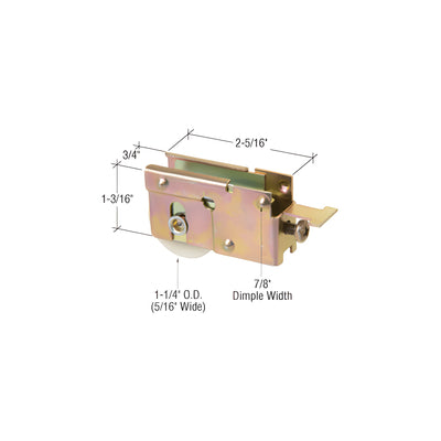 CRL 1-1/4" Nylon Sliding Glass Door Roller with 23/32" Wide Housing