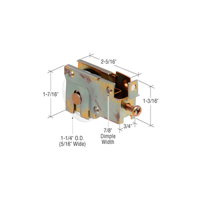 CRL 1-1/4" Nylon Sliding Glass Door Roller with 23/32" Wide Housing for Northrop Doors
