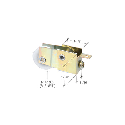 CRL 1-1/4" Nylon Sliding Glass Door Roller with 11/16" Wide Housing for Rebco-West Doors