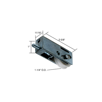 CRL 1-1/4" Nylon Sliding Glass Door Roller with 11/16" Wide Housing for Trimview Doors
