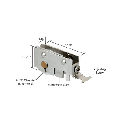 CRL 1-1/4" Nylon Sliding Glass Door Roller with 5/8" Wide Housing for International Doors