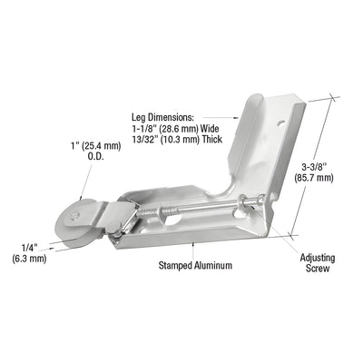CRL 1" Nylon Sliding Screen Door Roller with Stamped Aluminum Corner Insert
