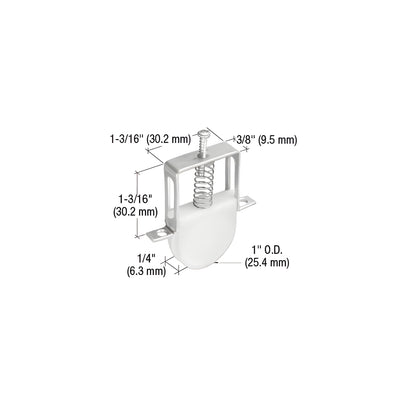 CRL 1" Nylon Sliding Screen Door Bottom Roller for Columbia Doors