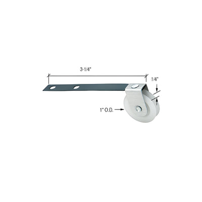 CRL 1" Nylon Sliding Screen Door Spring Tension Roller