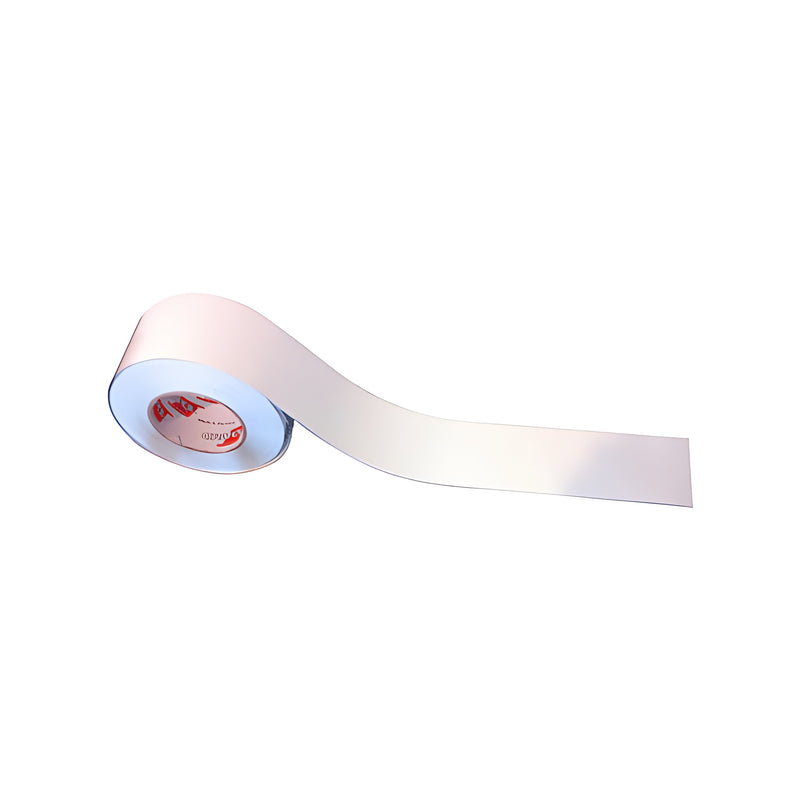 A roll of solid white adhesive safety glass decal tape shown on a white background.