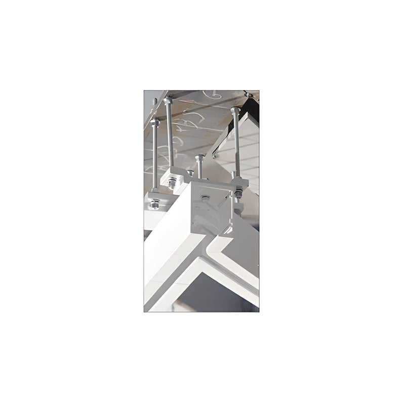 A close-up view of the CRL SPS Extended Support Assembly hardware mounted to a structural ceiling component.