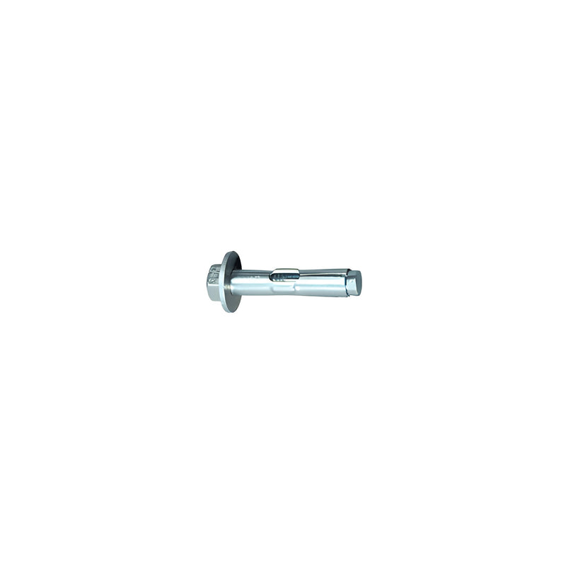 A stainless steel concrete anchor featuring a 2-1/4 inch length and a 3/8-16 threaded head.
