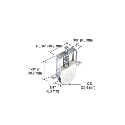 CRL 1" Steel Ball Bearing Sliding Screen Door Bottom Roller for Columbia Doors
