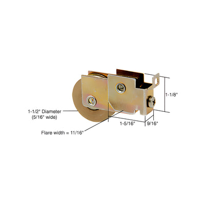 CRL 1-1/2" Steel Sliding Glass Door Roller with 9/16" Wide Housing