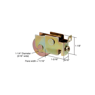 CRL 1-1/4" Steel Sliding Glass Door Roller with 9/16" Wide Housing for Superlite Doors