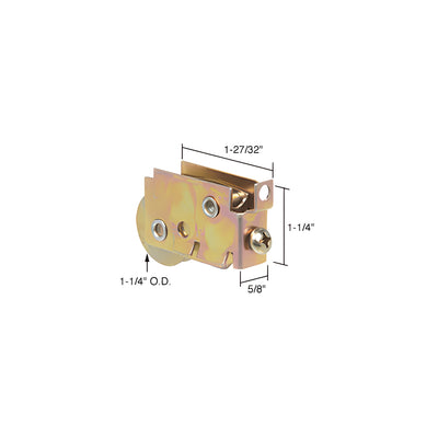 CRL 1-1/4" Steel Sliding Glass Door Roller with 5/8" Wide Housing for Cupples Doors
