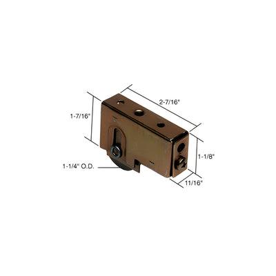 CRL 1-1/4" Steel Sliding Glass Door Roller with 11/16" Wide Housing for Fleetwood Doors