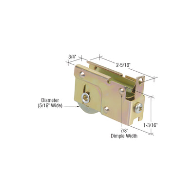 CRL 1-1/8" Steel Sliding Glass Door Roller with 23/32" Wide Housing