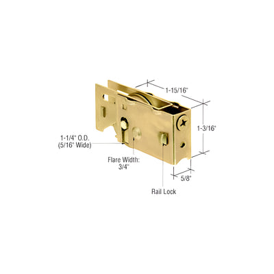 CRL 1-1/4" Steel Sliding Glass Door Roller with 5/8" Wide Housing 3/16" Inside Diameter End Hole