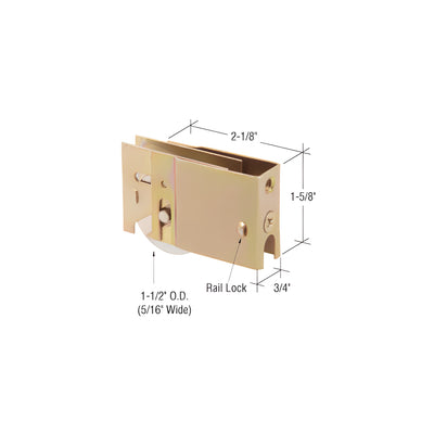 CRL 1-1/2" Steel Sliding Glass Door Roller with 3/4" Wide Housing