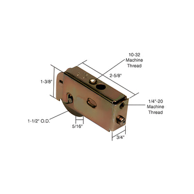 CRL 1-1/2" Steel Sliding Glass Door Roller with 3/4" Wide Housing for Air Control, Howmet and Krestmark Doors