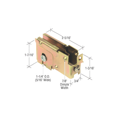 CRL 1-1/4" Steel Sliding Glass Door Roller with 23/32" Wide Housing for Northrop Doors