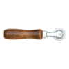 A spline roller tool with a wooden handle and a 1-1/2 inch steel wheel.