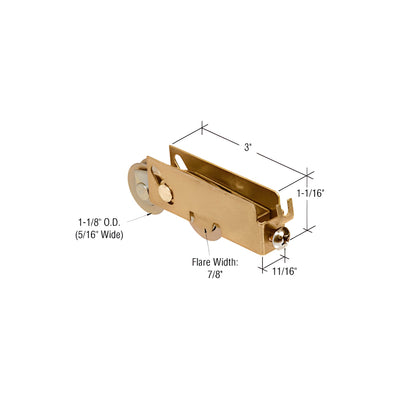 CRL 1-1/8" Steel Ball Bearing Roller with 11/16" Wide Housing for Merzon Doors