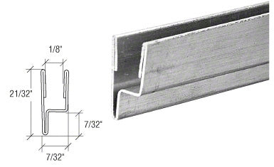 A mill finish aluminum storm window leg frame shown with a technical cross-section diagram displaying dimensions.