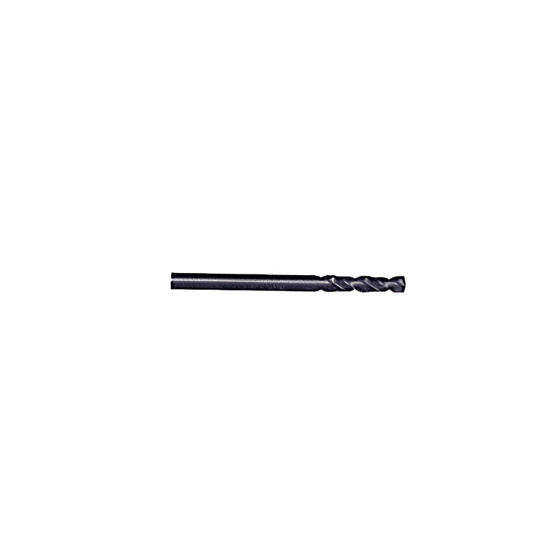 A steel stubby drill bit with a straight shank and a 135-degree split point tip.