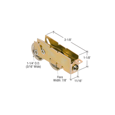 CRL 1-1/4" Tandem Steel Ball Bearing Sliding Glass Door Roller with 11/16" Wide Housing