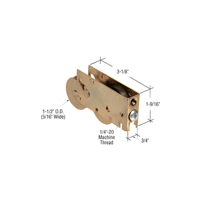 CRL 1-1/2" Tandem Steel Sliding Glass Door Roller with 3/4" Wide Housing