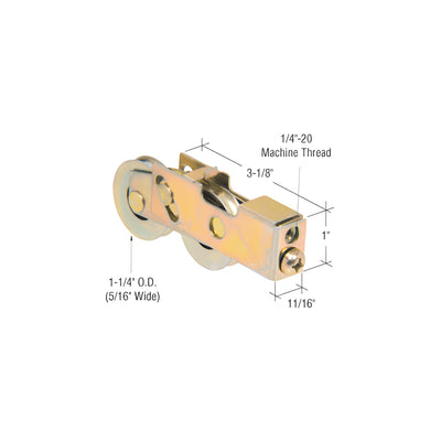 CRL 1-1/4" Tandem Steel Sliding Glass Door Rollers with 11/16" Wide Housing for Keller Doors