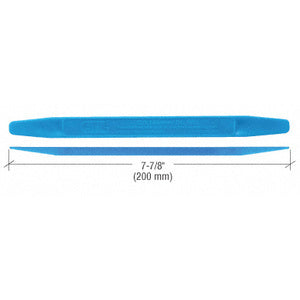 A blue CRL tapered plastic end stick tool shown from top and side views with a 7-7/8 inch length measurement.