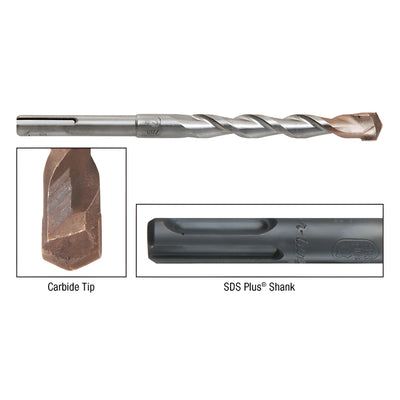 CRL 1/2" x 6" Thundertwist™ SDS Plus® Plus Uni-Shank Drill