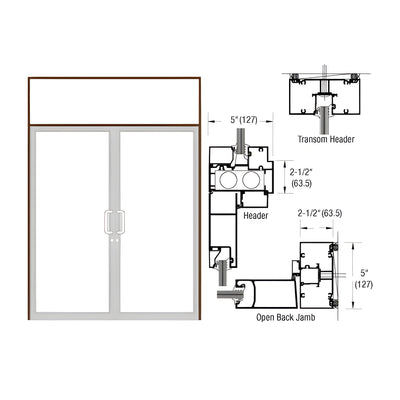 CRL-U.S. Aluminum Dark Bronze/Black Anodized Class 1 Series IG500 Custom Transom Door Frame for Geared Hinged, and Overhead Concealed Closer