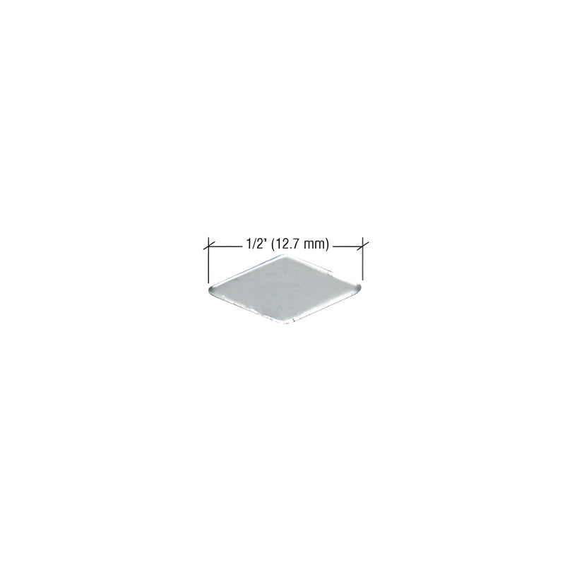 A single diamond-shaped glazing point measuring 1/2 inch in length.